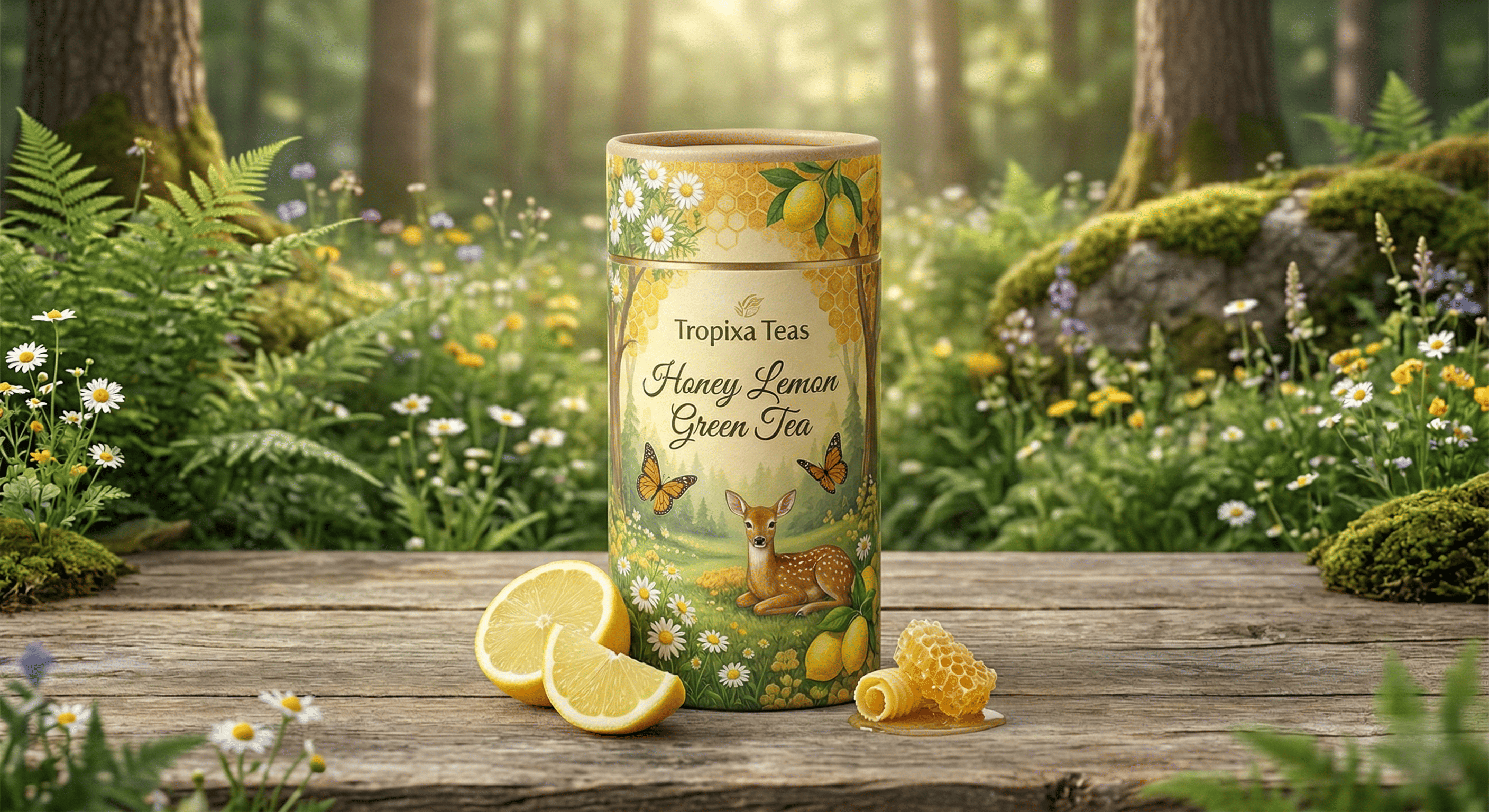 Honey Lemon Green Tea 50 TB Paper Can